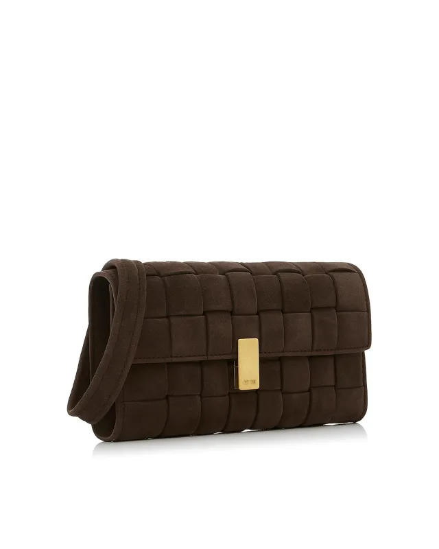 Woven Faux Suede Crossbody Bag - Brown sold by JW PEI