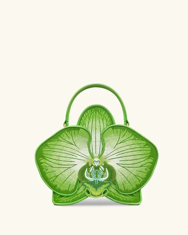 Flora Orchid Shaped Top Hand Bag - Green sold by JW PEI