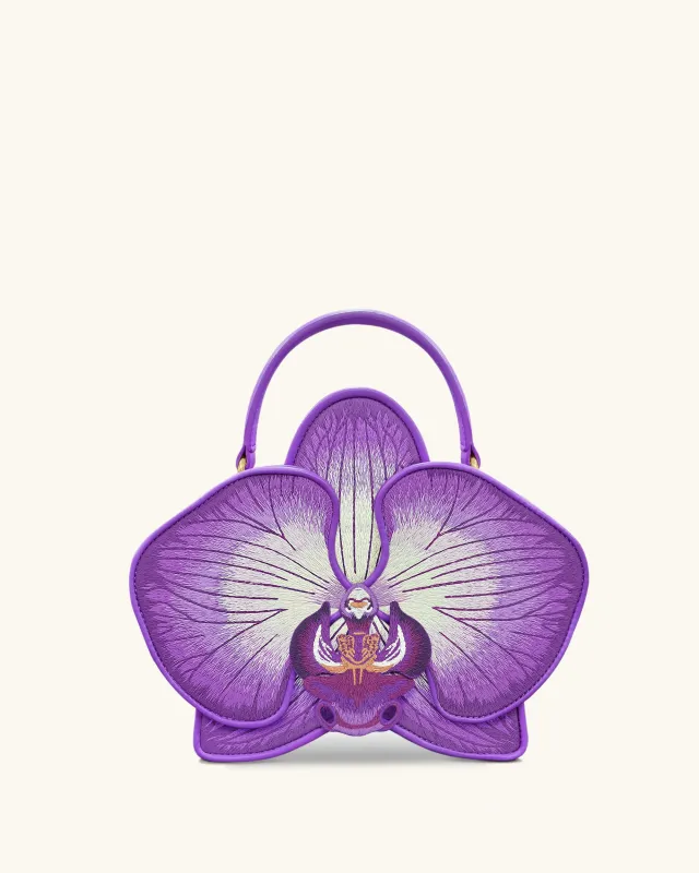 Flora Orchid Shaped Top Hand Bag - Purple sold by JW PEI