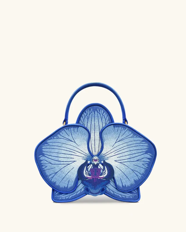 Flora Orchid Shaped Top Hand Bag - Blue sold by JW PEI