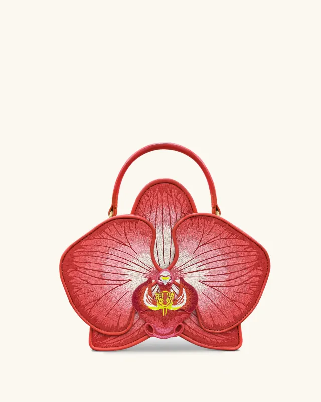 Flora Orchid Shaped Top Hand Bag - Red sold by JW PEI