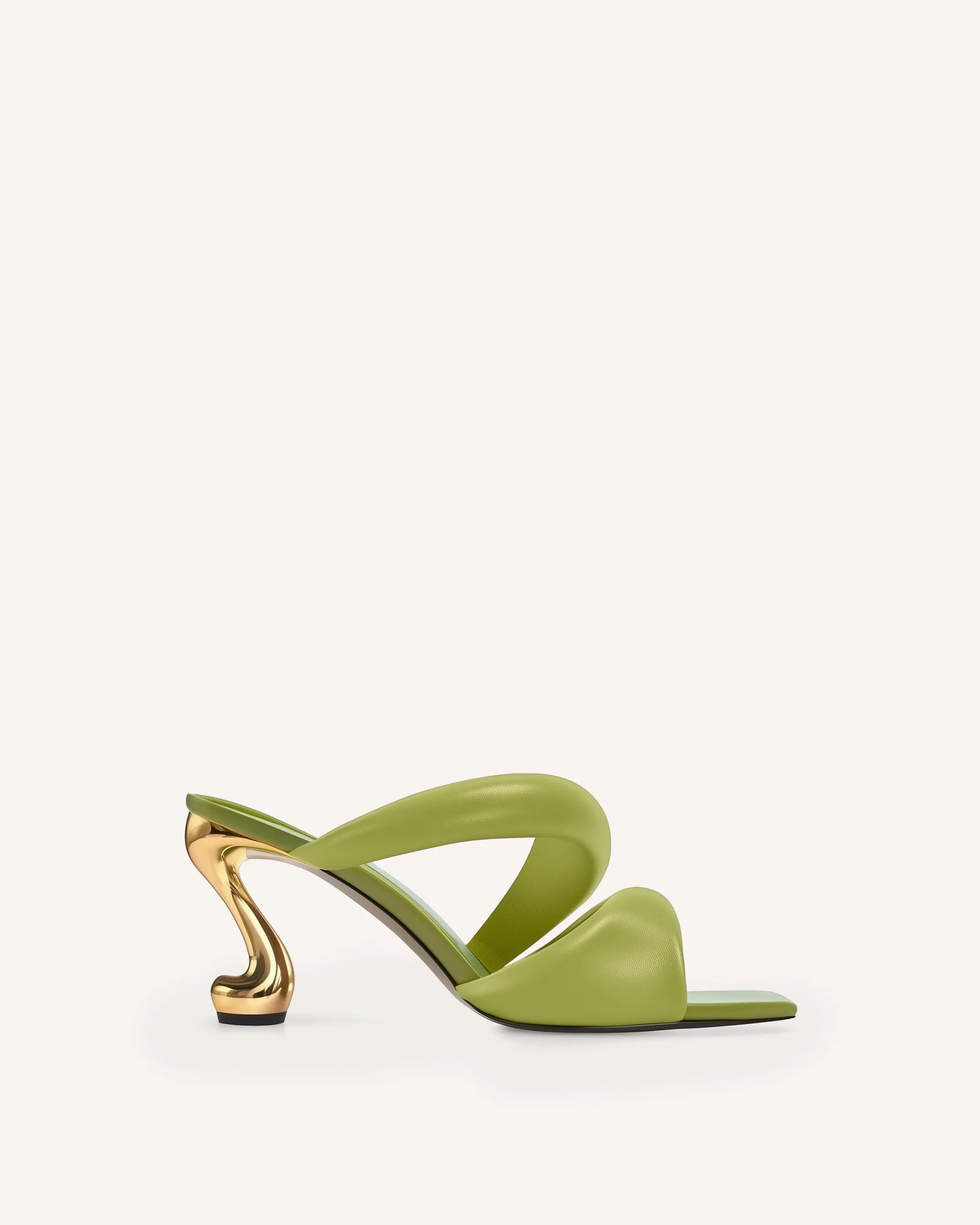 Hannah Double Strap Heel Mules - Green sold by JW PEI