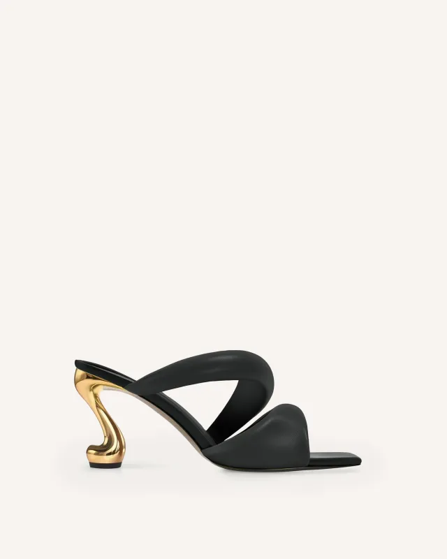 Hannah Double Strap Heel Mules - Black sold by JW PEI