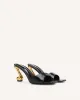 Hannah Faux Snakeskin Heel Mules - Black sold by JW PEI