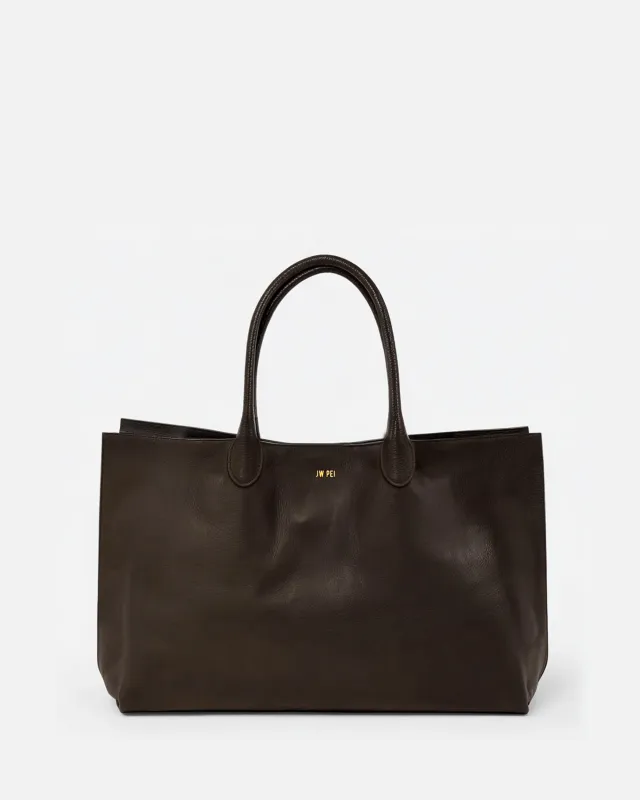 Avery Leather Tote Bag - Dark Brown sold by JW PEI