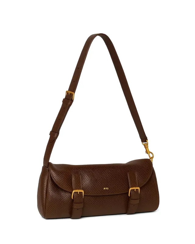 Avery Cylinder Crossbody Bag - Brown sold by JW PEI