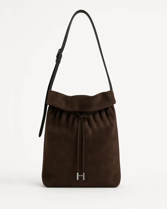 Avery Drawstring Bucket Bag - Brown sold by JW PEI