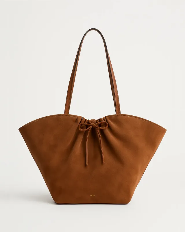 Mia Faux Suede Tote Bag - Brown sold by JW PEI