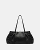 Slouchy Leather Shoulder Tote Bag - Black sold by JW PEI