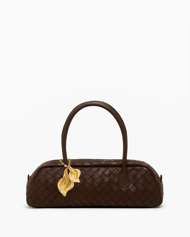 Ava Woven Top Handle Bag - Brown sold by JW PEI