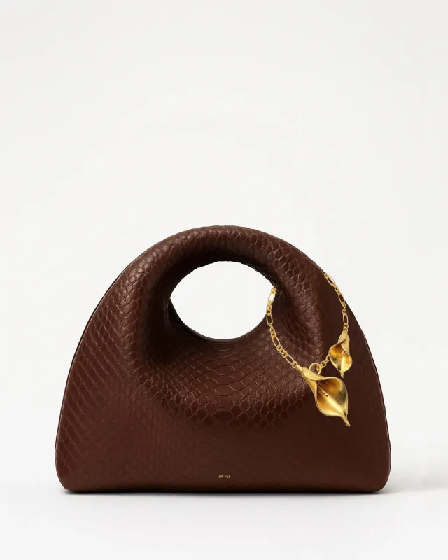 Calla Lily Top Handle Bag - Brown sold by JW PEI