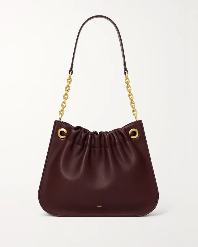Siena Gathered Shoulder Bag - Brown sold by JW PEI