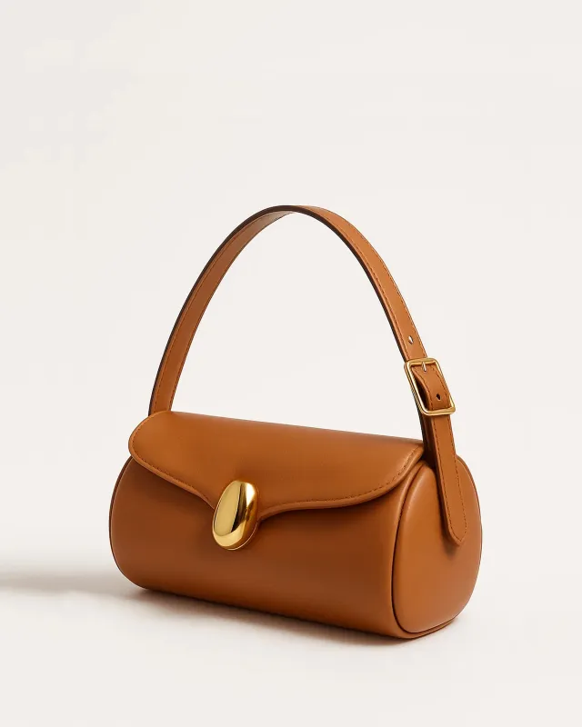 Mia Cylinder Top Handle Bag - Brown sold by JW PEI
