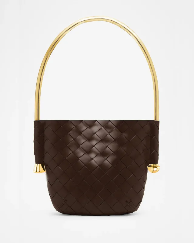 Avery Woven Bucket Bag - Brown sold by JW PEI