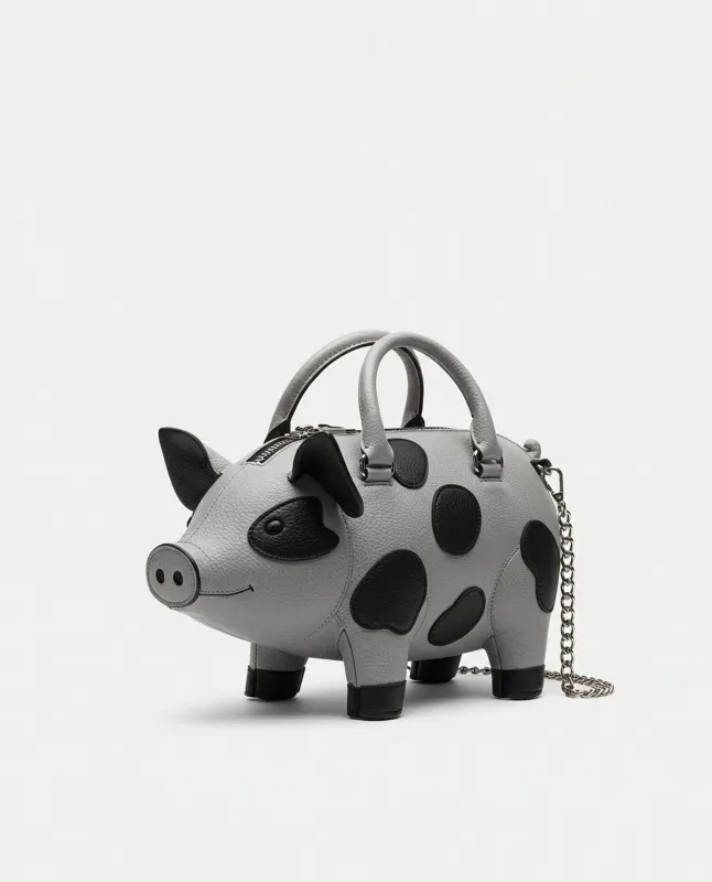 Penny Pig Shaped Bag - Grey sold by JW PEI