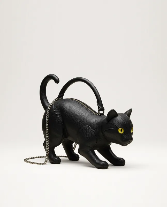 Mia Cat Top Handle Bag - Black sold by JW PEI