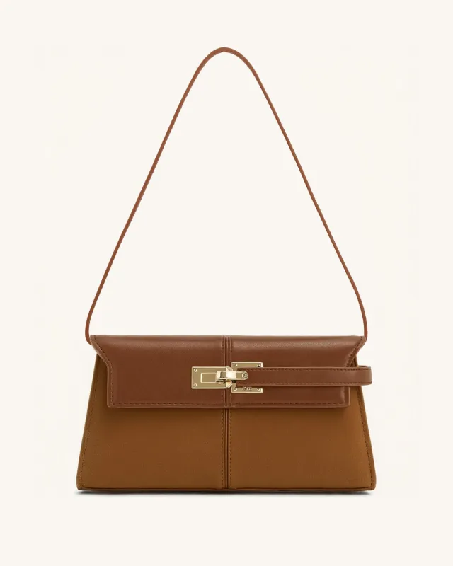 Ava Structured Shoulder Bag - Brown sold by JW PEI