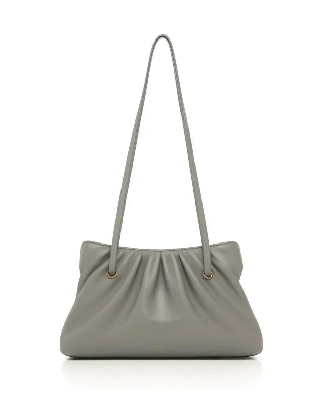 Mia Pleated Shoulder Bag - Grey sold by JW PEI