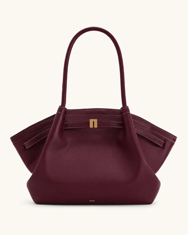 Hana Large Tote Bag - Burgundy sold by JW PEI