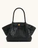 Hana Large Weave Texture Tote Bag - Black sold by JW PEI