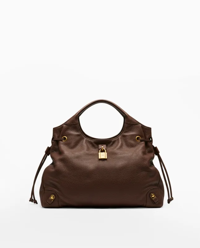 Riley Vegan Leather Top Handle Bag - Brown sold by JW PEI