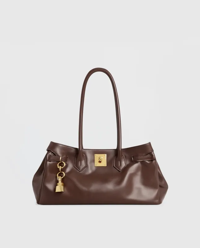 Ava Vegan Leather Tote Bag - Brown sold by JW PEI
