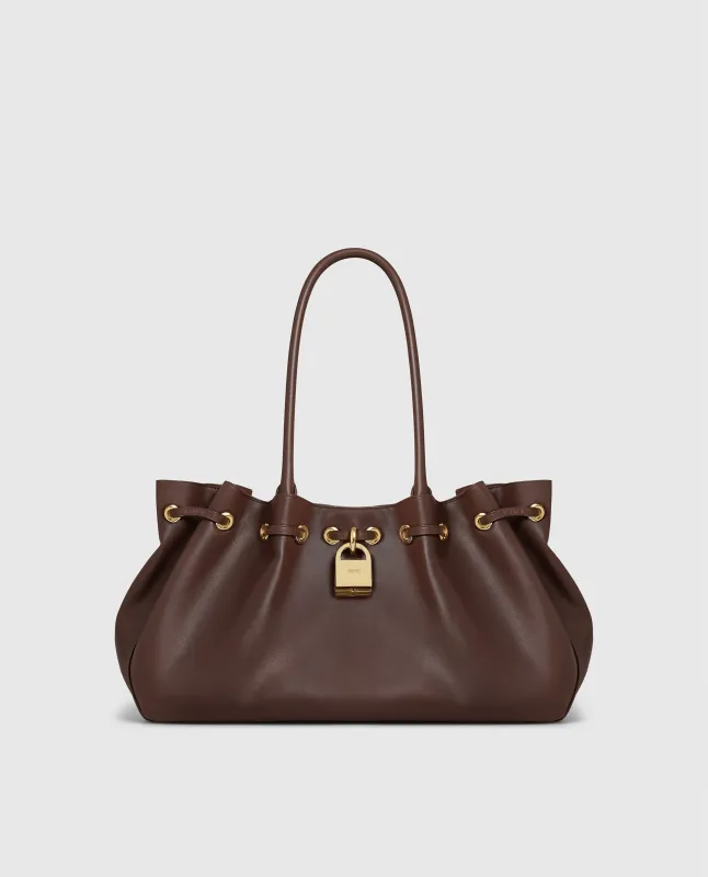 Ava Vegan Leather Tote Bag - Brown sold by JW PEI