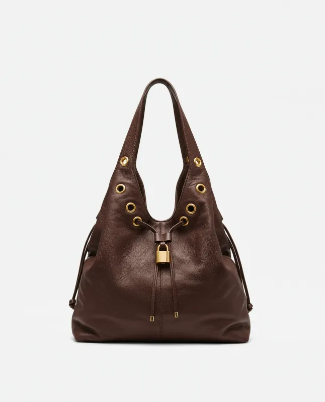 Leila Drawstring Hobo Bag - Brown sold by JW PEI