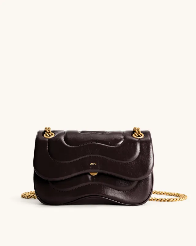 Tina Quilted Chain Crossbody - Deep Claret Brown sold by JW PEI