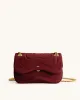 Tina Faux Suede Quilted Chain Crossbody - Burgundy sold by JW PEI