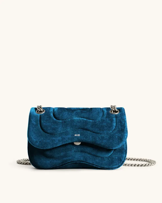 Tina Velvet Quilted Chain Crossbody - Blue sold by JW PEI