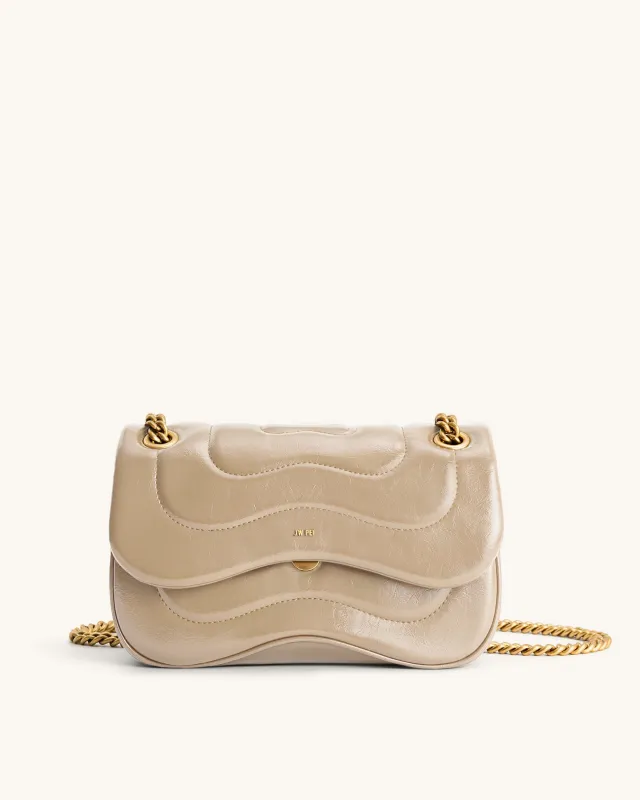 Tina Quilted Chain Crossbody - Soft Sand sold by JW PEI