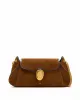 Mia Faux Suede Chain Crossbody Bag - Brown sold by JW PEI