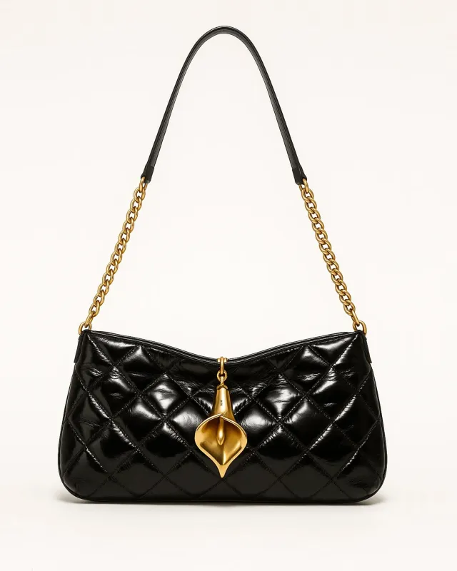 Quilted Chain Shoulder Bag - Black sold by JW PEI