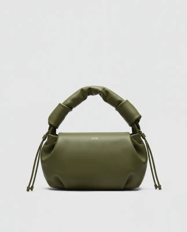 Eva Knotted Top Handle Bag - Olive sold by JW PEI