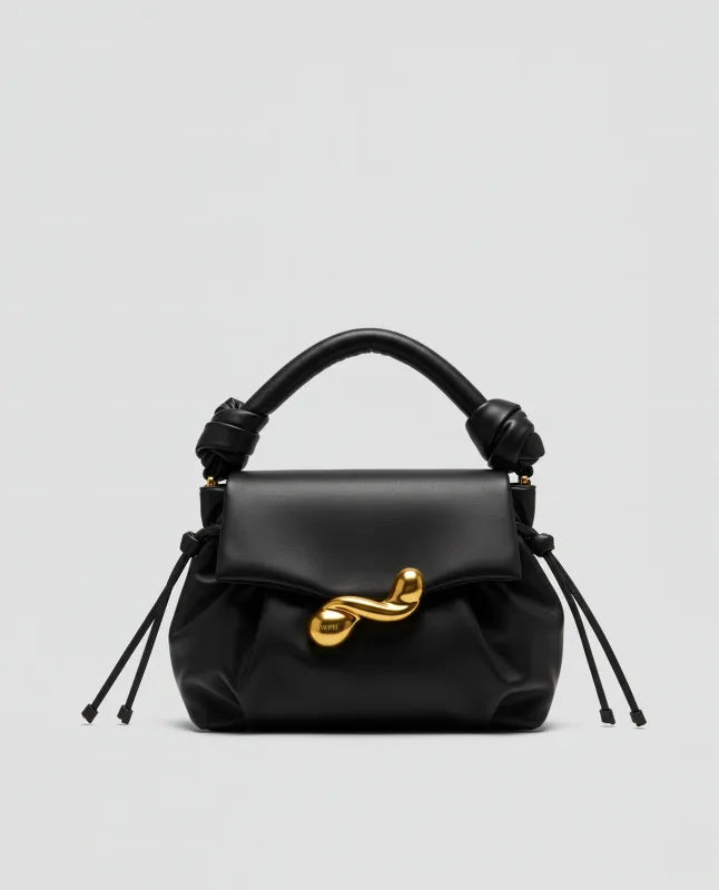 Knotted Top Handle Bag - Black sold by JW PEI