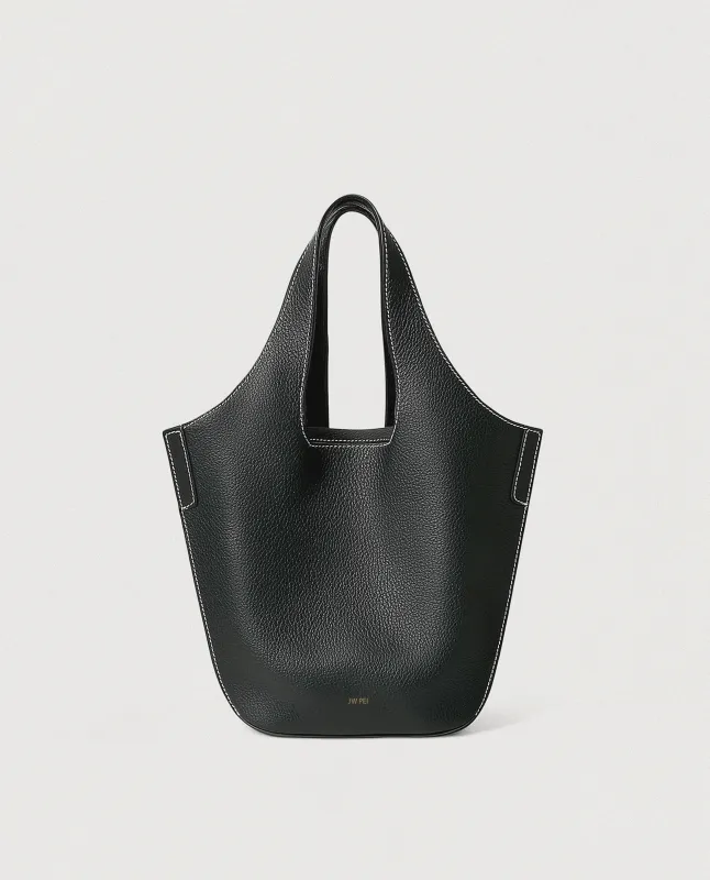 Ava Pebbled Tote Bag - Black sold by JW PEI