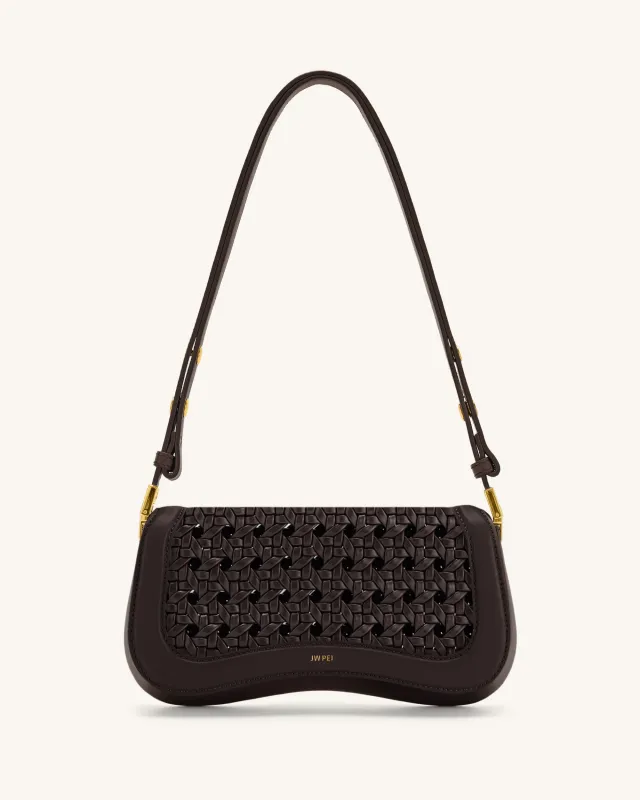 Joy Woven Shoulder Bag - Dark Red sold by JW PEI