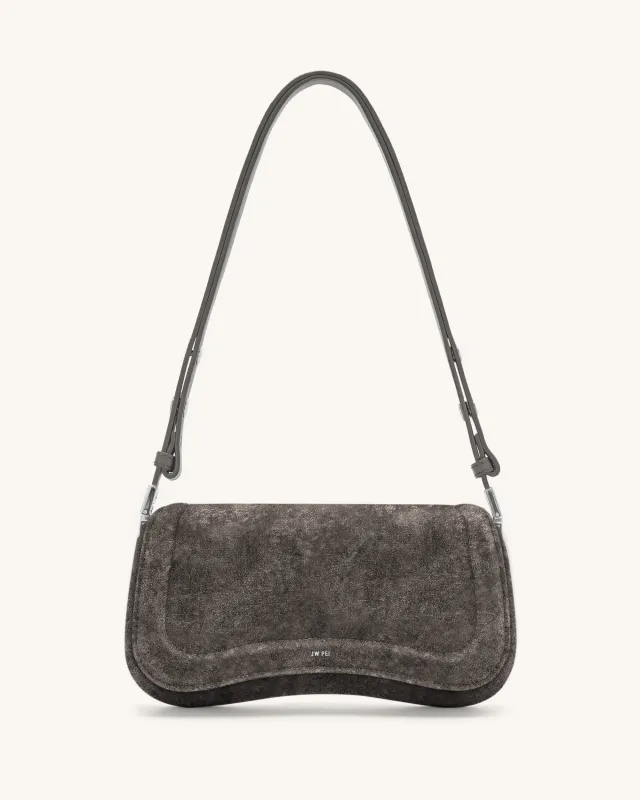 Joy Velvet Shoulder Bag - Gray sold by JW PEI