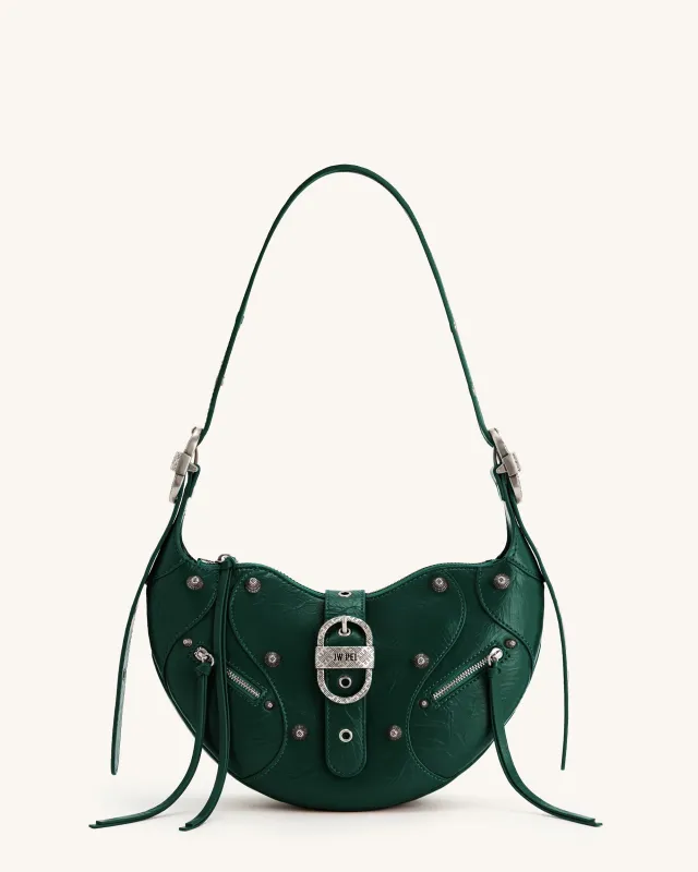 Tessa Studded Shoulder Bag - Emerald Green sold by JW PEI