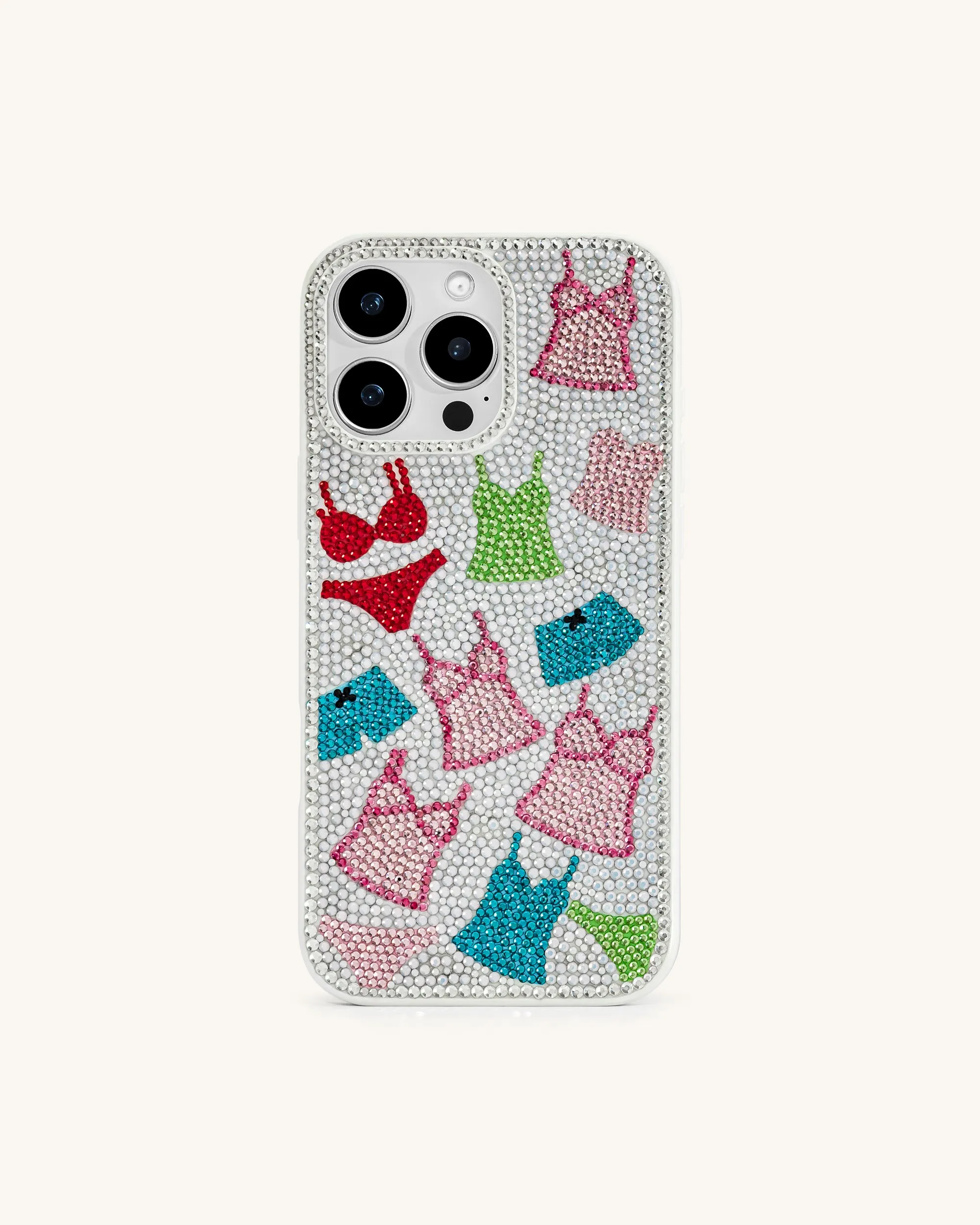 Lingerie Pattern Artificial Crystal Phone Case – Multicolor sold by JW PEI