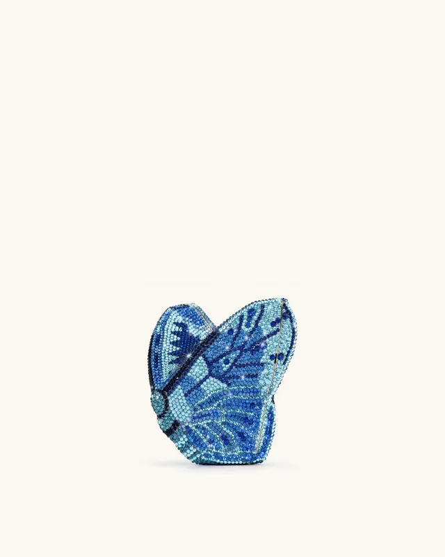 Paisley Crystal Butterfly Clutch - Blue sold by JW PEI