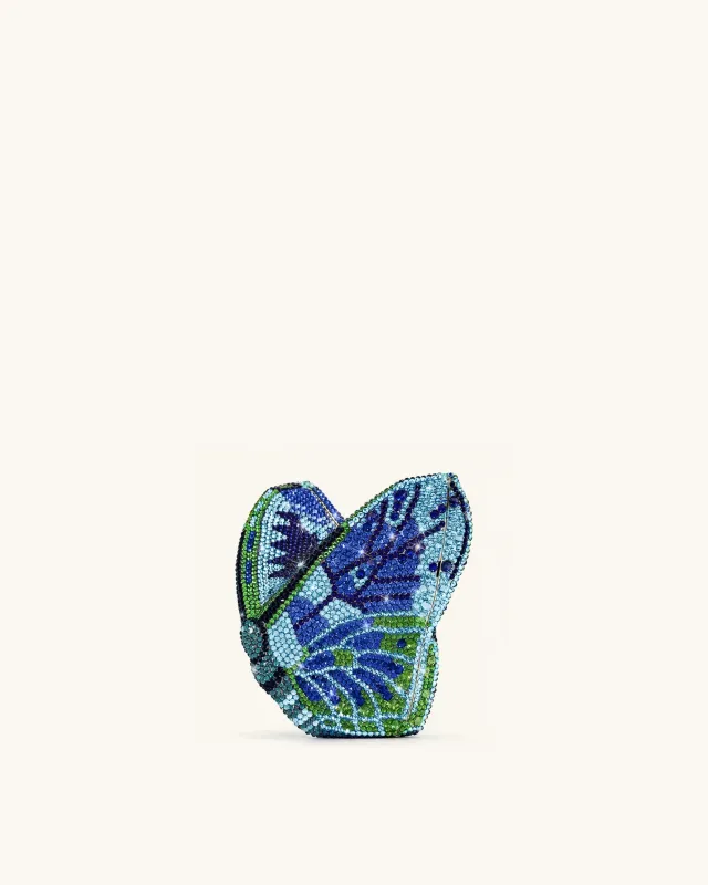 Paisley Crystal Butterfly Clutch - Dark Blue sold by JW PEI