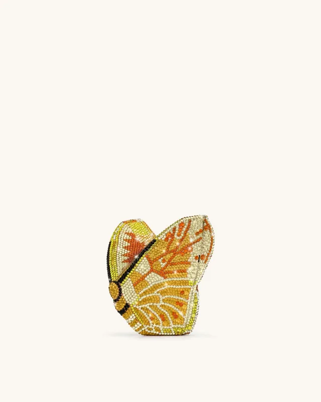 Paisley Crystal Butterfly Clutch - Orange sold by JW PEI