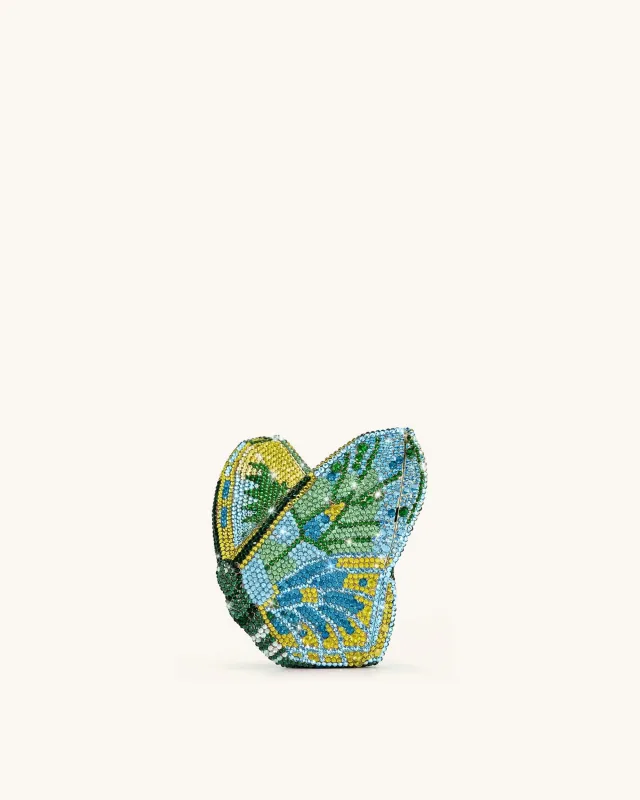 Paisley Crystal Butterfly Clutch - Sky sold by JW PEI