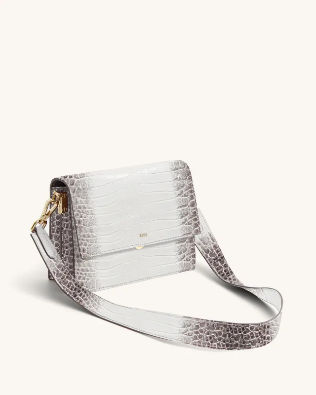 Mini Flap Crossbody - White Croc sold by JW PEI