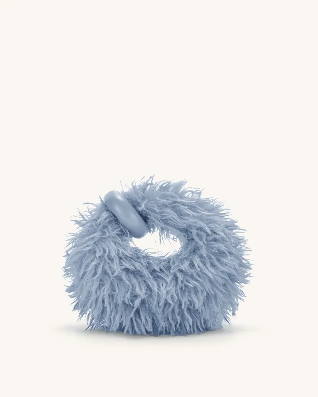 Abacus Faux Fur Mini Top Handle Bag - Light Blue sold by JW PEI