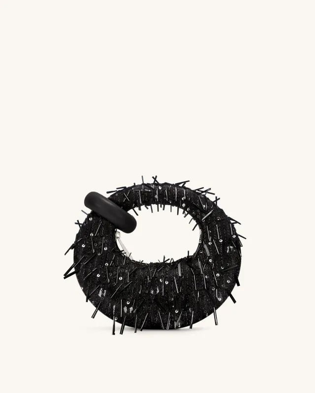 Abacus Sequin Mini Top Handle Bag - Black sold by JW PEI