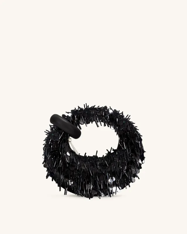 Abacus Tubular Sequin Mini Top Handle Bag - Black sold by JW PEI