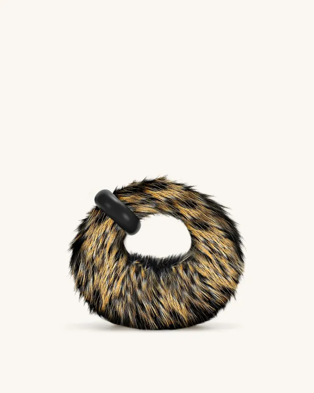 Abacus Faux Fur Mini Top Handle Bag - Black sold by JW PEI